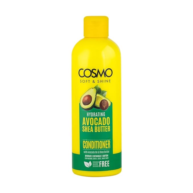 Cosmo Soft & Shine Hydrating Avocado & Shea Butter Hair Conditioner – 16.2 fl.oz, 480ml | Cleanse, Detangle & Soften | Paraben-Free, Sulfate-Free, Silicone-Free | Daily Hair Care