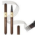 2Pcs 4-Tip Microblading Liquid Eyebrow Pen, Creates Natural Hair-Like Strokes, Waterproof Long-Lasting Smudge-Proof Brow Pen, Light Brown Eyebrow Pencil for Women (Brown)