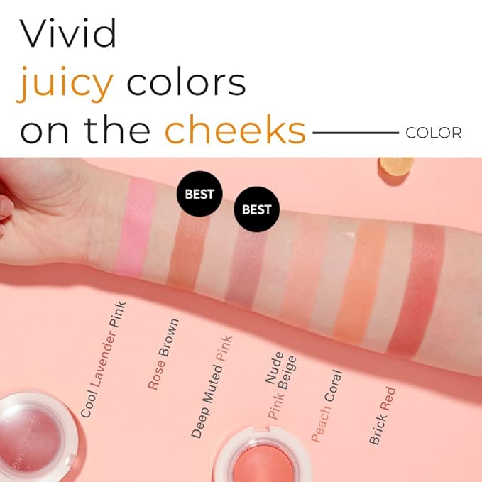 A'PIEU Juicy-Pang Jelly Blusher [VL01] – Soft Touch Blush for Cheek with Combined Cream & Powder Texture for Natural Dewy-Finish, No Fall-Out. 0.16 oz