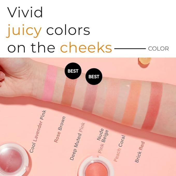 A'PIEU Juicy-Pang Jelly Blusher [BE02] – Soft Touch Blush for Cheek with Combined Cream & Powder Texture for Natural Dewy-Finish, No Fall-Out. 0.17 oz