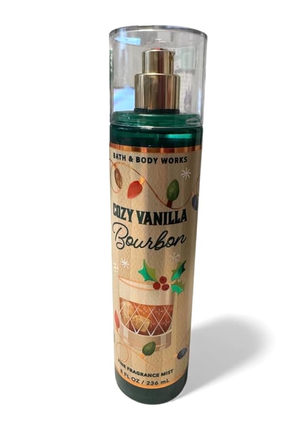 Bath & Body Works Bath and Body Works Cozy Vanilla Bourbon Fine Fragrance Mist 8 Fluid Ounce Body Spray (2023 Limited Edition)