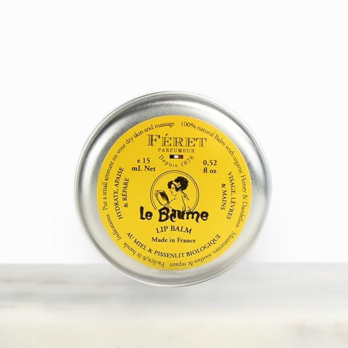 Feret Parfumeur Le Baume Multi-Purpose Balm – Rose Poudré – Natural Lip Balm with Shea Butter & Honey – Hydrating Moisturizer for Dry Skin, Lips & Cuticles – Made in France – 15ml/0.52 Ounce