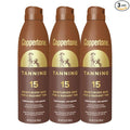 Coppertone Tanning Sunscreen Spray with Broad Spectrum SPF 15, Water Resistant Spray Sunscreen, Lightweight and Non-Greasy, 5.5 Oz, Pack of 3