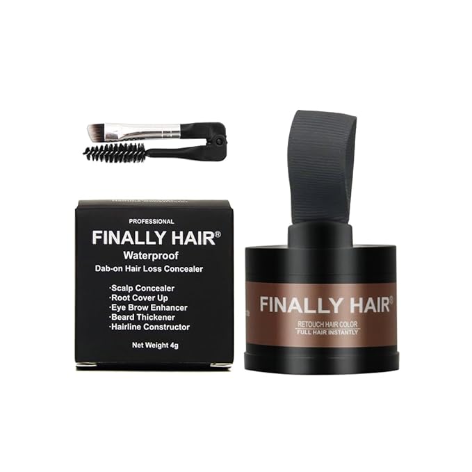 Finally Hair Waterproof Dark Blond Dab-on Hair Fibers & Hair Loss Concealer, Gray Away Cover Up, Hairline Creator, Eye Brow Enhancer, and Beard Filler. Dab-on Hair Fiber Cream (Dark Blonde)