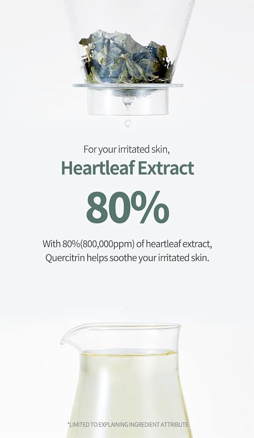 Anua Heartleaf 80 Soothing Ampoule, Hydrating Facial Serum for Glass Skin, Hyaluronic Acid, Panthenol, Lightweight, Non-Greasy Formula, Korean Skincare, 1.01 fl.oz