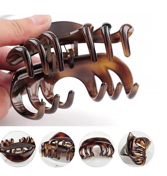 Premium Hair Claw Clips For Thick Hair, Strong Holding Power Claw Hair Clamps Delicate Hair Grip for Women and Girls (Gray - 1pcs)