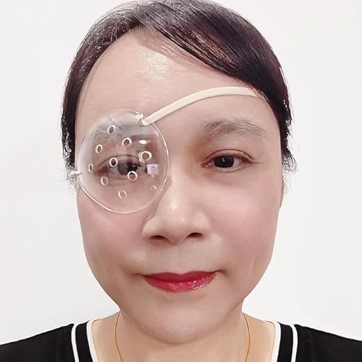 AMZVIO 2Pcs Eye Shield after Cataract Surgery,Clear Eye Protector with Adjustable Strap,Medical Eye Patch for Adults and Kids, Plastic Hard Protection Cover for Sleeping (Beige)