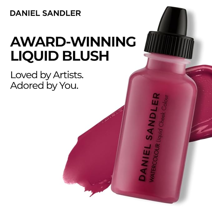 Daniel Sandler Watercolor Liquid Blush — Buildable, Blendable & Long-Lasting Liquid Blush for Cheeks, Lips, & Eyes — Lightweight & Water Resistant — For All Skin Types — Divine