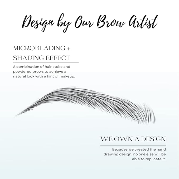 Bliss and Beyond USA | Waterproof Eyebrow Tattoo Stickers. A real hair stroke look. Hair replacement without surgery. Solution for hair loss. Bushy Tinted eyebrow tattoos. Natural Las Vegas in Black