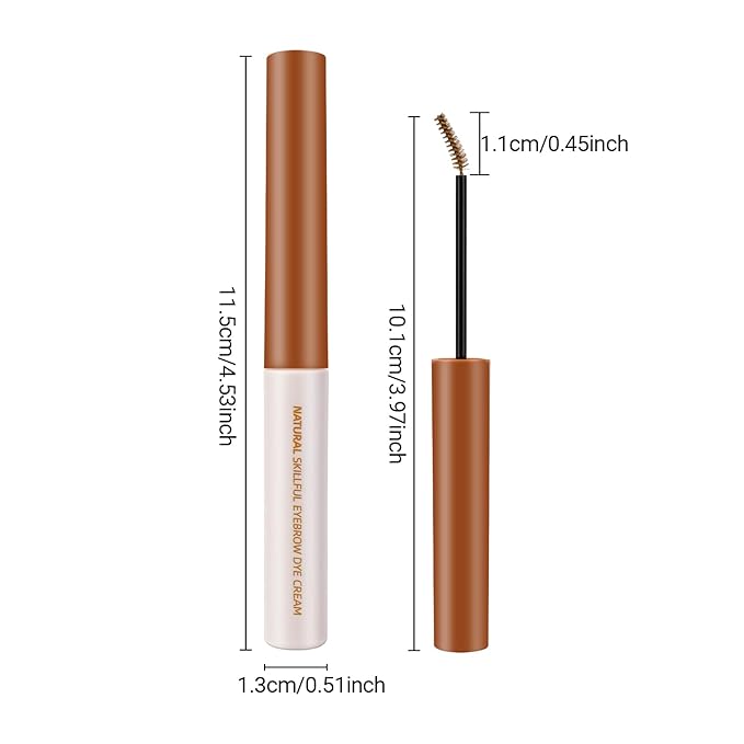Erinde 2PCS Tinted Eyebrow Gel, Micro-Precision Adjustable Angle Brush Tinted Brow Gel, Waterproof Long-Lasting Smudgeproof Eyebrow Mascara Brow Tint for Natural Brow Makeup, 03 Natural Brown