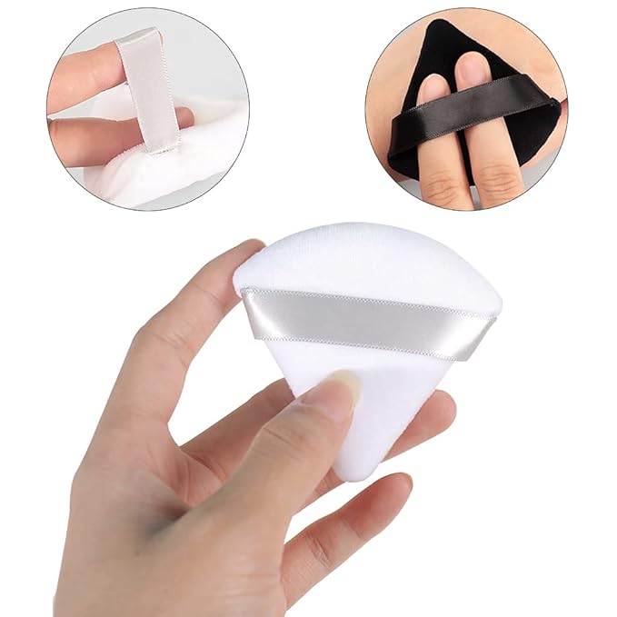 8 facial soft triangle puffs, 5 makeup mini puffs, wet and dry makeup tools, used for powder, mineral powder, body powder, foundation make-up, washable powder puffs