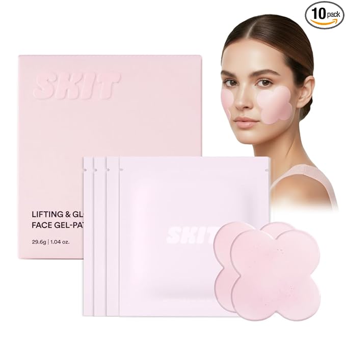 Skit Clover Collagen Hydrogel Patch, 130Da Low Molecular Collagen Mask for Glass Skin & Firming, Targeted Radiance Care with 7 Types of Collagen, K-Beauty Skin Care, 4 Sets (8 Patches)