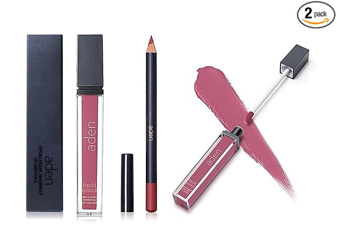 Lipstick for Women & Lip Liner Pencil – Liquid Matte Lipstick Long Lasting – Lip Combo Sets with Lip Stain Long Lasting Waterproof & lip liner stain – Lip Kit Pigmented-Non Smudge-Made in Italy 33