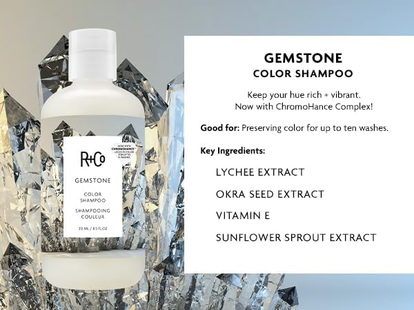 R+Co Gemstone Color Shampoo and Conditioner Set – Color Protection for Vibrant, Fade-Resistant Hair – Hydration, Shine & Sealed Split Ends – Sulfate-Free, Vegan & Cruelty-Free – 8.5 oz 2PK + Sample