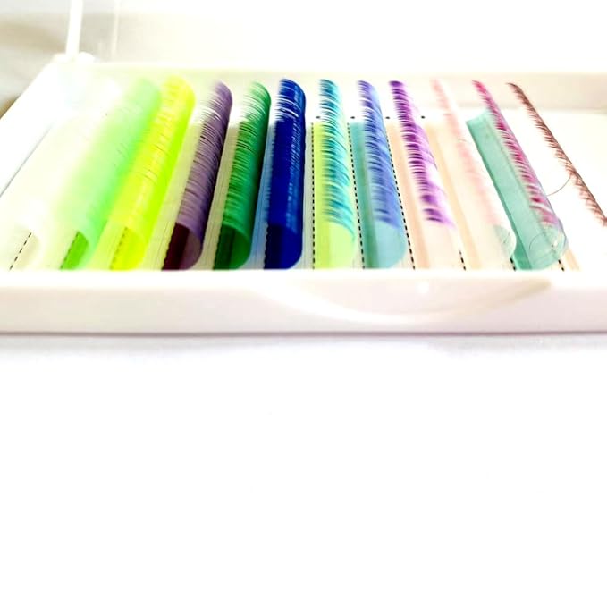 Sunniess 12 Rows Colored Lash Extensions Ombre Colored Lashes Mix Color Single Classic Eyelash 15mm 0.07mm D curl Eyelash Extensions for Professional