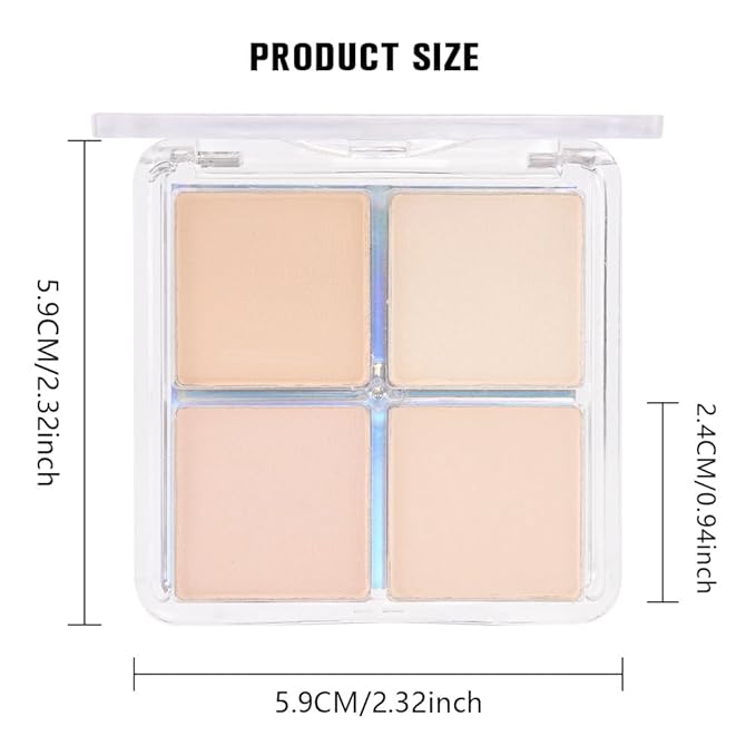 4 Colors Nude Eyeshadow Palette, Light Beige Pink Ivory White Quads, Matte & Shimmer Soft Blendable Eye Shadow, Natural Everyday Makeup for Mature Skin, Vegan, Sombras de Ojos