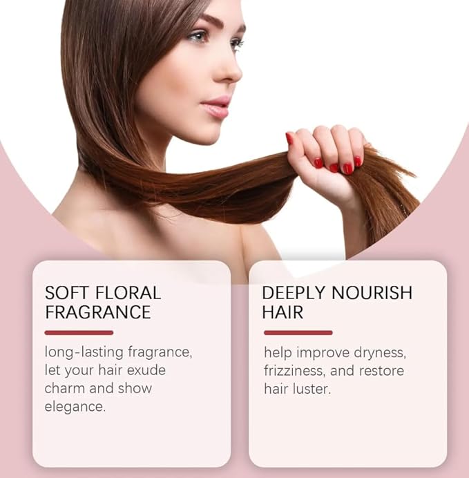 Hair Perfume rich with Caviar and Collagen, Natural Oils infused, Alcohol-Free, Orange, Bergamot,Vanilla Fresh Floral Scent last up to 72H, made in UK by Haircare Professionals.