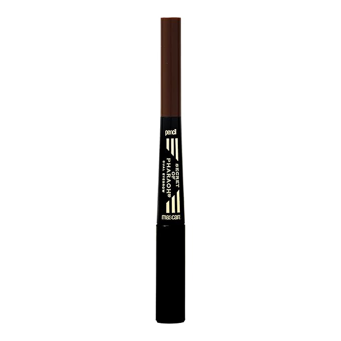 EBIN NEW YORK Secret of Pharaoh Dual Eyebrow Pencil & Mascara Natural Espresso | 2-in-1 Brow Pencil & Gel | Water-Resistant, Long-Lasting, Natural Finish | Vegan & Cruelty-Free