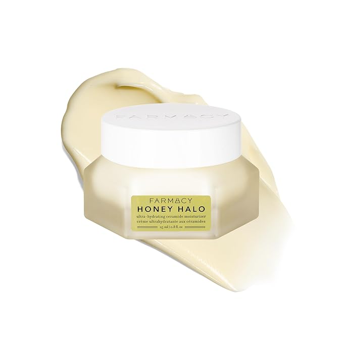 Farmacy Ceramide Face Moisturizer - Honey Halo Hydrating Facial Moisturizer for Dry Skin - Plumps, Soothes + Restores Skin with Potent Ceramides + Buckwheat Honey for a Dewy, Healthy Glow (25ml)