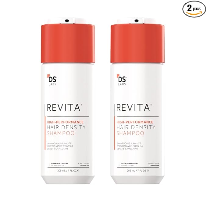 DS Labs For Men & Women Revita Shampoo - Scalp Refreshing Cleanse for Fuller Looking, Volumizing, Lightweight Hydration, Sulfate & Silicone Free, Color Safe, 205 mL, (2 Pack)