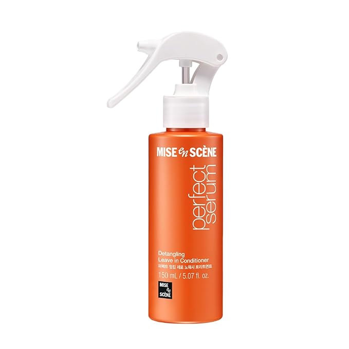 Mise En Scene Hair Mist by Perfect Serum | Non greasy No-Wash Treatment for detangle | Golden Moroccan Argan Oil | Nourishing, Shine | Non Aerosol | Korean Hair Care, Hair Gloss (5.07 Fl. Oz. /150ml)