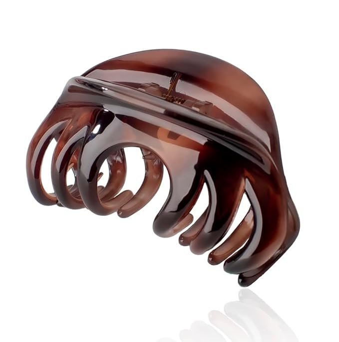 Premium Hair Claw Clips For Thick Hair, Strong Holding Power Claw Hair Clamps Delicate Hair Grip for Women and Girls (Amber - 1 pcs)
