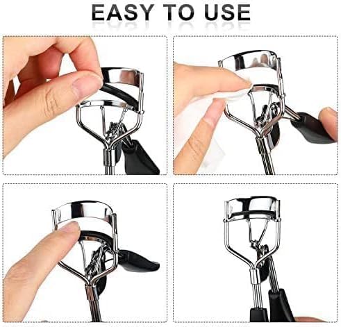 48Pcs Eyelash Curler Refill Pads for Shiseido, Silicone Lash Curler Refills Compatible with elf, Universal Eye Lash Curler Replacement (Black)