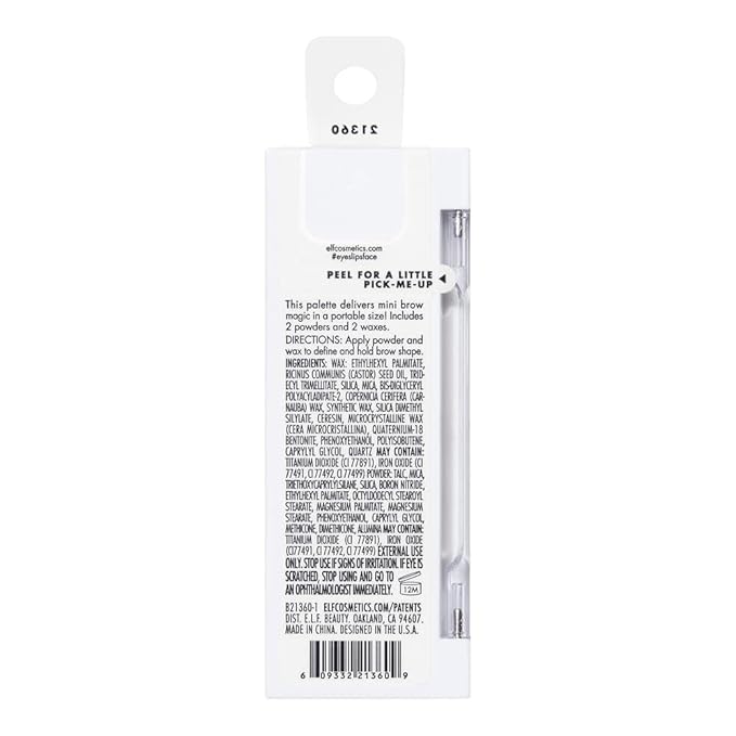e.l.f. Bite-Size Brow, Mini Brow Quad with Ultra-Pigmented Waxes & Powders, Eyebrow Grooming & Makeup Kit, Blonde, 0.14 Oz