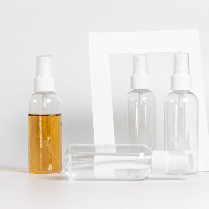 9 Pack Small Spray Bottle, 2.7oz/80ml Travel Spray Bottle, Empty Fine Mist Spray Bottles, Refillable Mini Spray Bottles with Labels