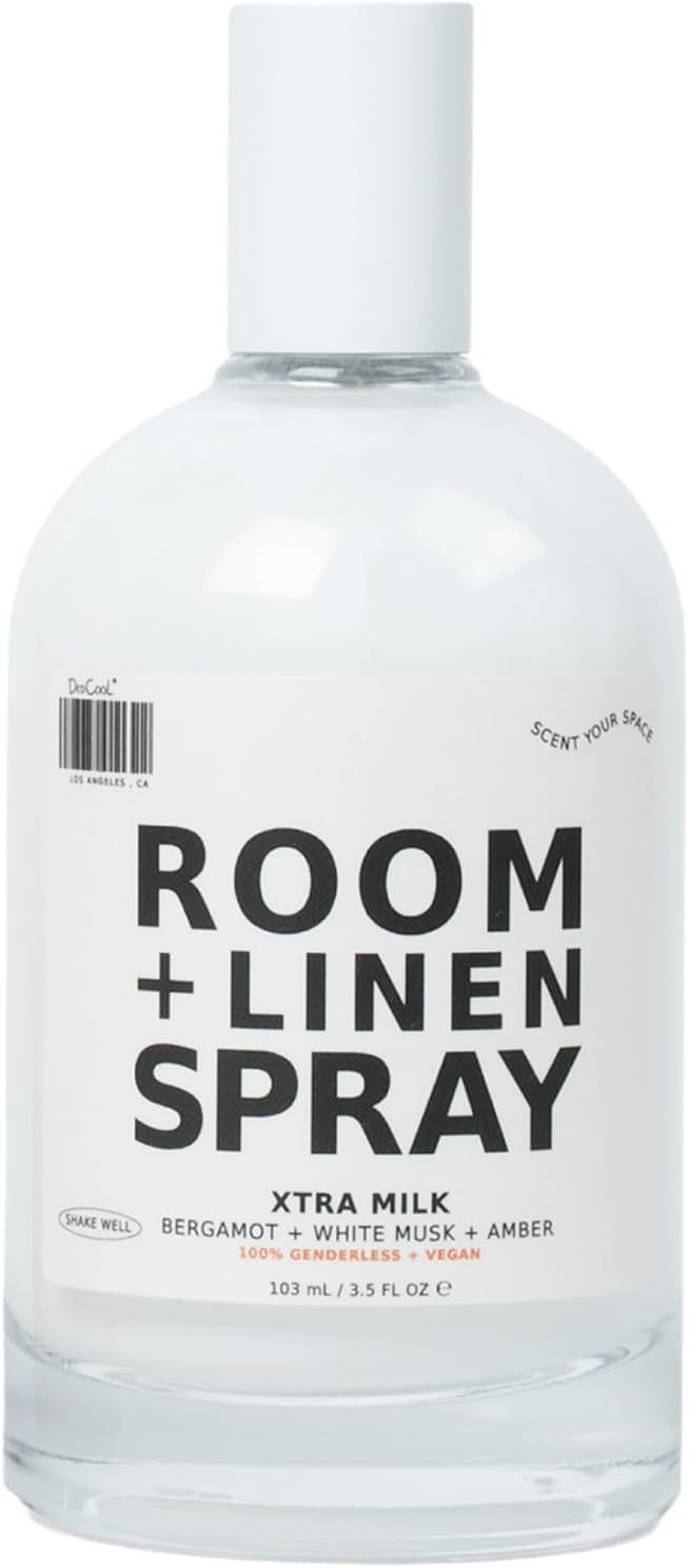 DedCool Room + Linen Spray in Xtra Milk | Natural Fabric & Linen Spray | Non-Toxic, Essential Oil Infused | Freshens Home, Bedding, Couch, Closet & Bath | 3.5 fl oz