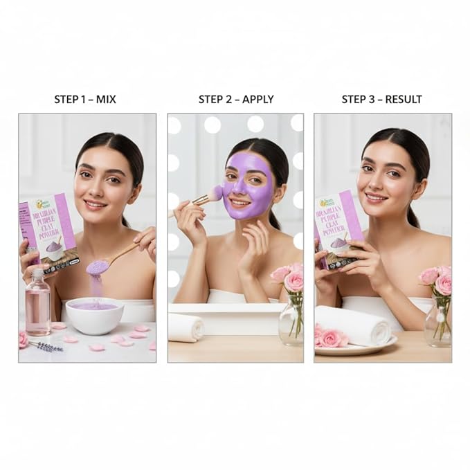 Herbs Botanica Brazilian Purple Clay Powder Detoxify Skin & Hair Natural Beauty & Skincare DIY Clay for Soap, Facial Cleansing Mask, Bath Bombs, Body Wash Making 8 oz