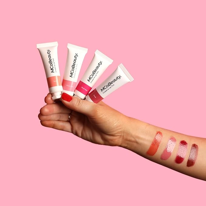 MCoBeauty - Cheek and Lip Tint - Dewy Gel-Cream Formula for Buildable Color - With a Soft Radiant Finish - Blush Red Shade - Tinta para Labios, Liquid Blush for Cheeks & Lips