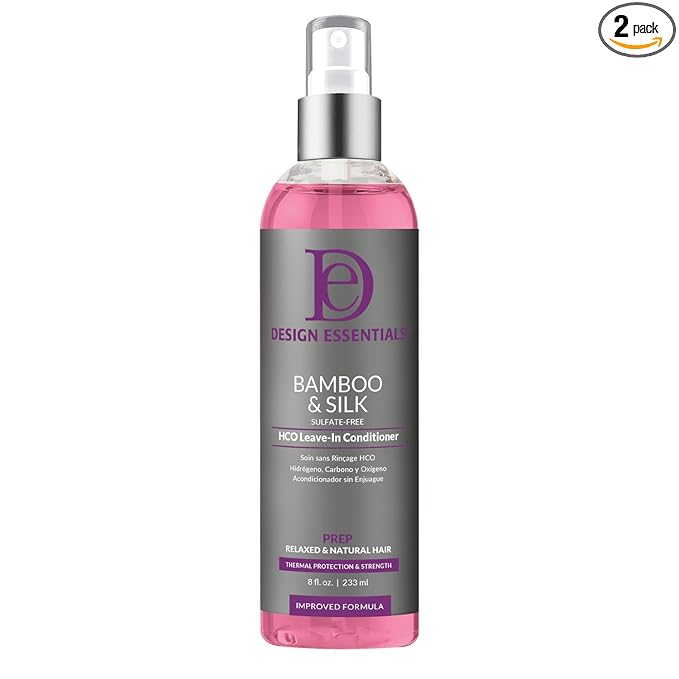 Design Essentials Bamboo & Silk HCO Leave-In Conditioner, Thermal Protection for Natural and Relaxed Hair, Softens & Detangles, 8 Oz, Pack of 1