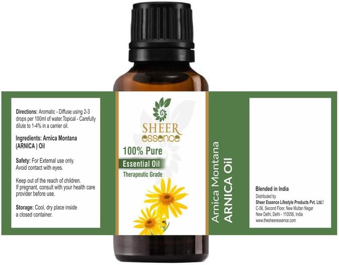 Arnica Essential Oil (Undiluted & Uncut - 100% Pure Arnica Montana) - 33.8oz Aluminium Bottle - Therapeutic Grade Perfect for Skin, Hair and Aromatherapy Free DHL Express Shipping!