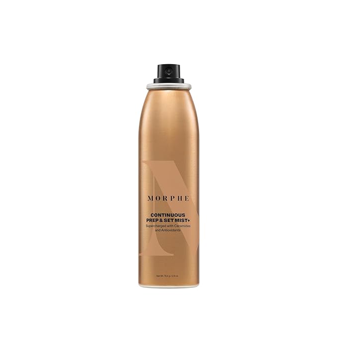 Morphe Continuous Prep & Set Setting Spray - Hydrating Setting Spray for Makeup & Skin Prep - Enriched with Ceramides and Antioxidants for a Radiant Finish (2.8 oz)
