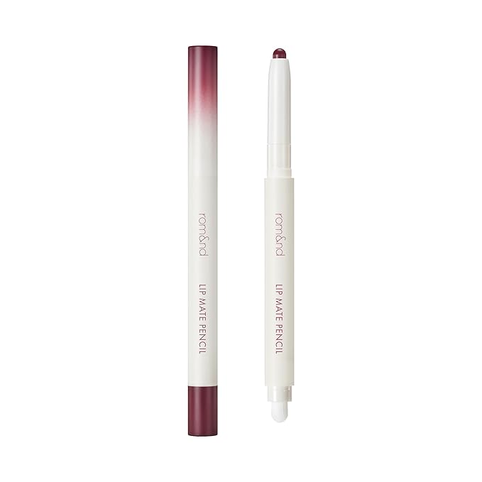 rom&nd Lip Mate Pencil 09 Plum Burgundy - Precision Lip Liner for Natural Overlining, Contouring & Defined Semi-Matte Lips