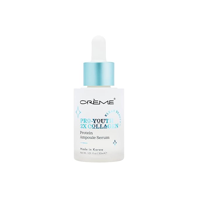 The Crème Shop Pro-Youth 2x Collagen Protein Ampoule Serum - Klean Beauty Facial Serum for Glowing Skin - Made in Korea