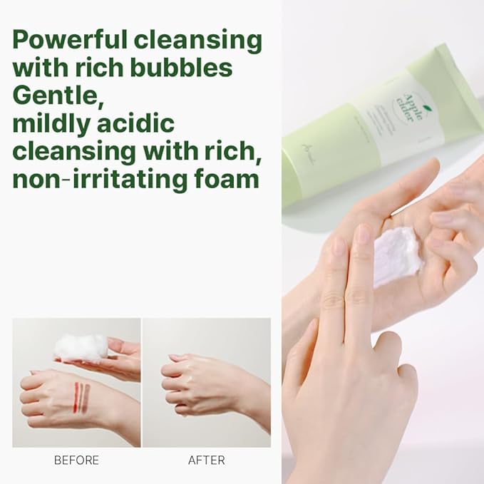 Ariul Apple Cider pH Balancing Cleansing Foam – Effective Pore & Exfoliation Care, Low pH, Soothing & Revitalizing Face Wash with Apple Extract, Korean Skin Care, 150ml / 5.07 fl. oz