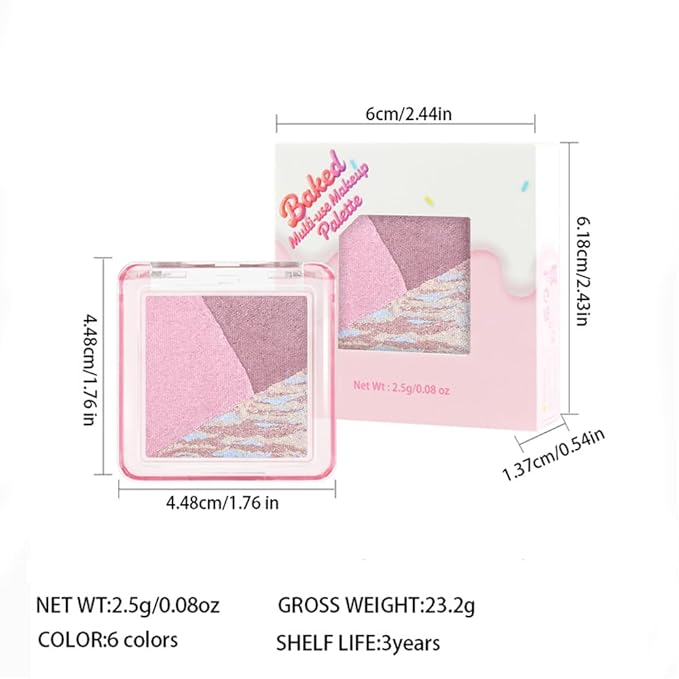 Eyeshadow Palette-Mini 3-in-1 Eye Shadow Powder Palettes Makeup-Matte&Shimmer Baked Eye Shadow for Women，paleta de sombras de ojos，Buildable Smooth Silky Waterproof for Daily Looks，04 Mauve Lavender