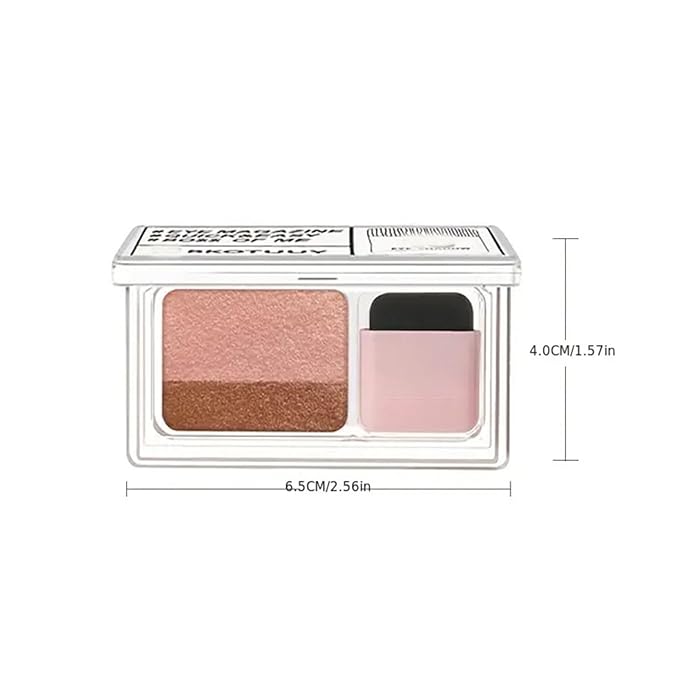 3 Pcs Shimmer Eye Shadow Palette Makeup with Brush and Two-Color Blendable Eyeshadow Palette for Women Travel Size