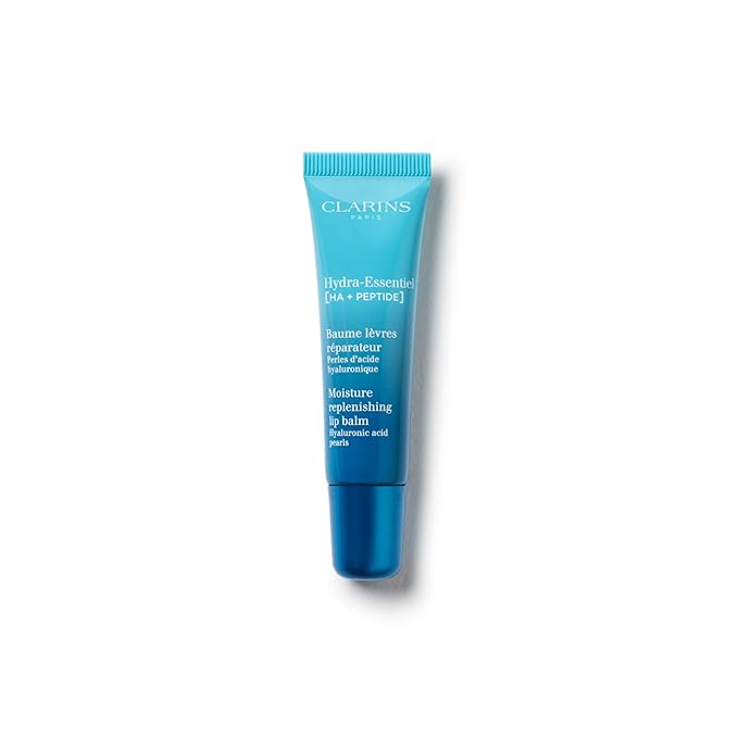 Clarins Hydra-Essentiel Moisture Replenishing Lip Balm | 60 Seconds to Plumper Skin* | 24H Hydration* | Contains Hyaluronic Acid + Plumping Peptides | All Skin Types | 0.5 Ounces