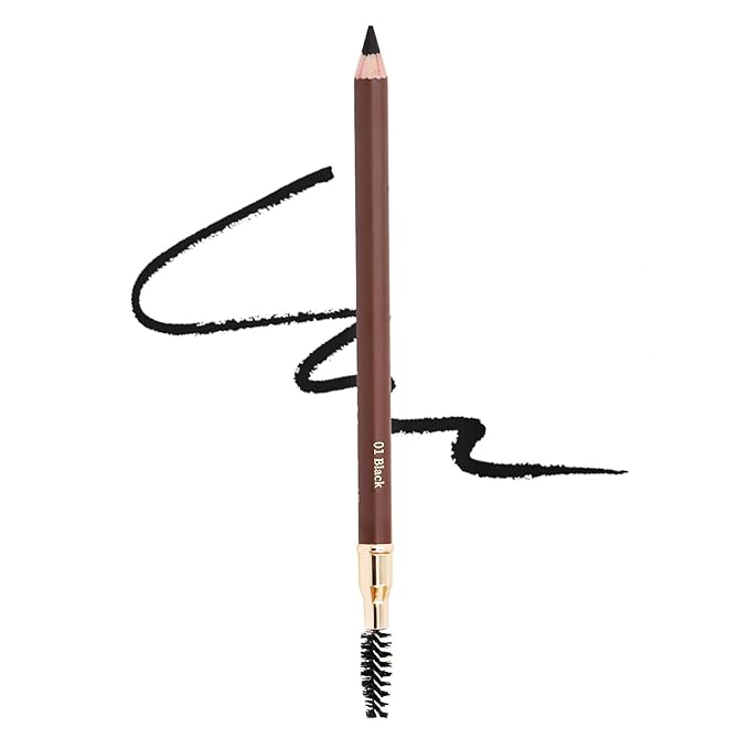 1 pcs Makeup Eyebrow Enhancer 12H Long Lasting Sweat &Waterproof Eyebrow Pencil Pen Dark Brown Eye Brow Pencil 5 Colors to Choose (1# Black)