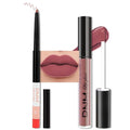 evpct 2Pcs Brick Red Neutral Nude Color Lip Liner and Matte Lipstick Makeup Sets Vegan Lipstick Lip Liner and Gloss Set Lip Stain Long Lasting Waterproof 24 hrs, 34#