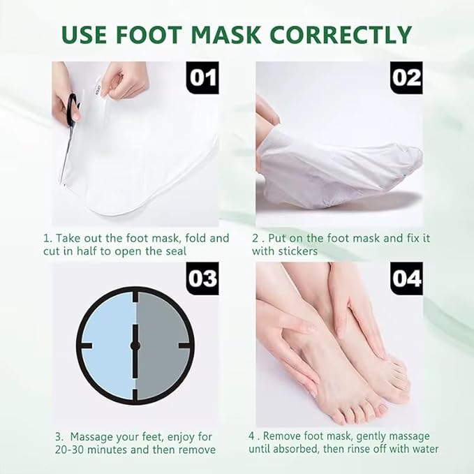 (2-Packs) Instant Repair Ultra Hydrating Foot Mask + Vitamin E, Aloe Vera, Milk Extract & 5 other Herbs | Super Moisturising & Hydrates Cracked Heels Peel Off Dead Skin | Baby Soft Feets