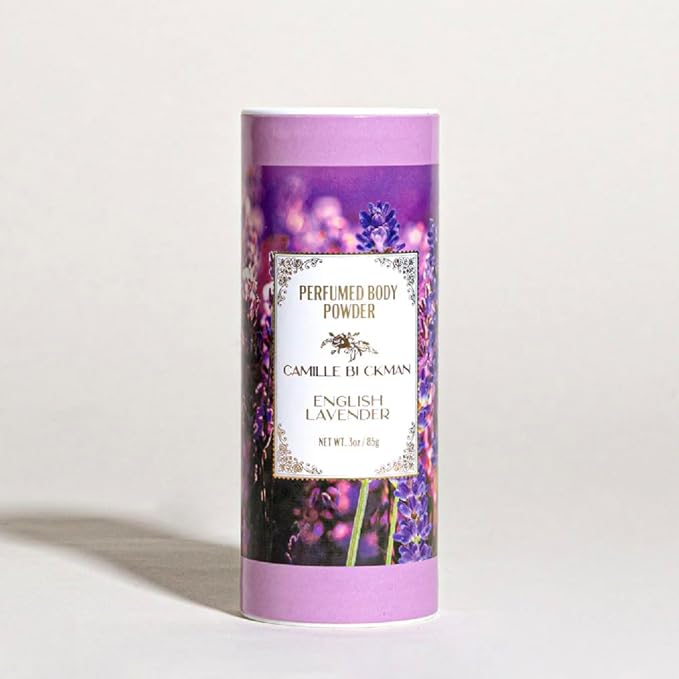 English Lavender Scented Talc-Free Body Powder, Perfumed Dusting Powder, Camille Beckman, 3 Ounce
