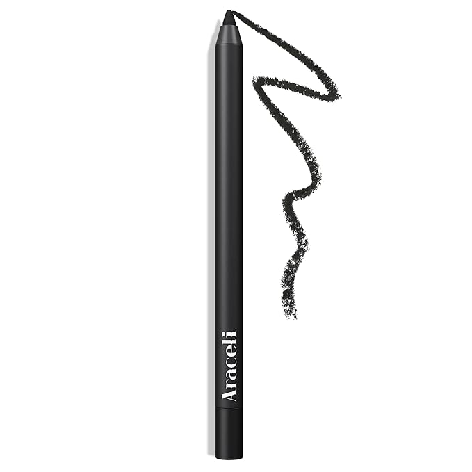 Araceli Beauty Gel Pencil Eyeliner - Water Resistant, Long-Lasting, Smudge-Proof Creamy Formula for Precision Lining - Hypoallergenic, Bold Eyeliner Gel Pencil - Safe for Sensitive Eyes (Black)