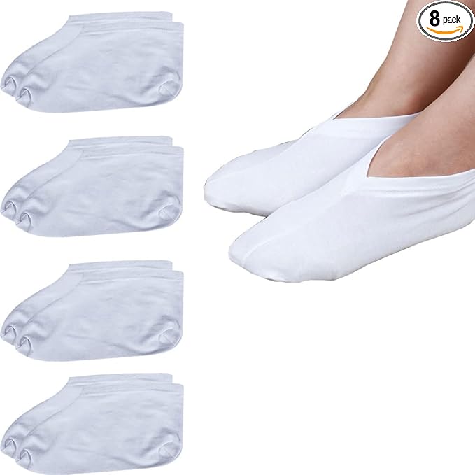 4Pairs Dry Feet Healing Socks for Men and Women Lotion Moisturizing Socks Spa Overnight Absorbing for Dry Cracked Feet (Under Size 6, Count, 8)