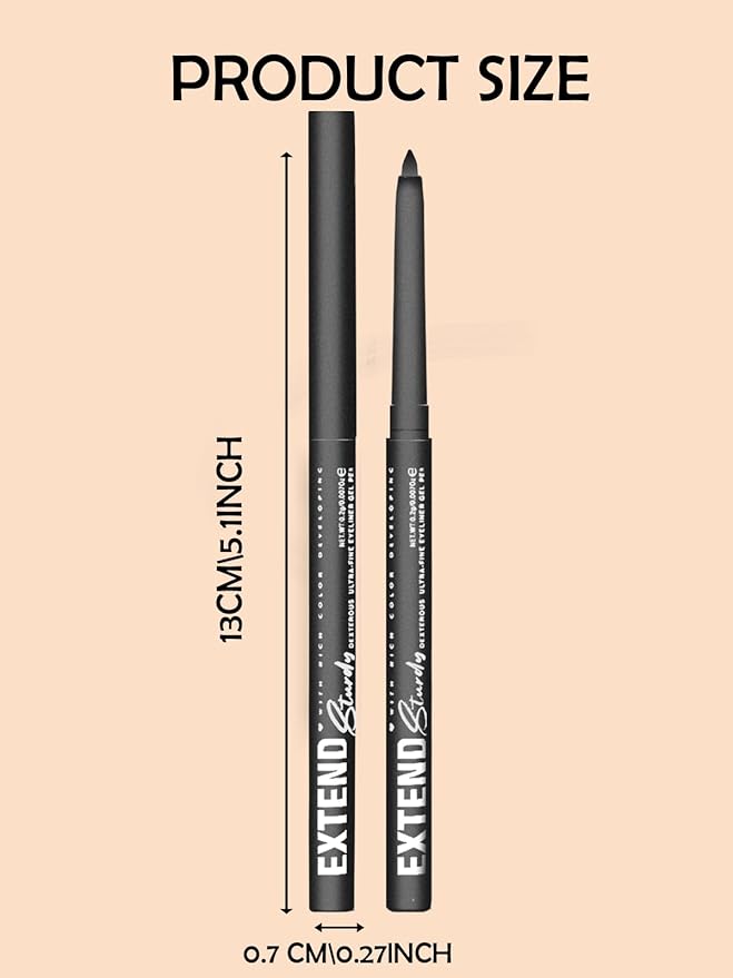 Burgundy Gel Glitter Eyeliner Pencil, Metallic Waterproof Smudge-Proof Creamy Retractable Smooth Eye Liner pen, Hypoallergenic Long Lasting Eyeliner Brightener Pen Crayon Eye Makeup Gift for Women#07