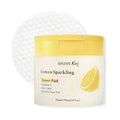 SECRETKEY Lemon Sparkling Toner Pads, Lemon & Vitamin C with AHA and BHA, For Radiant-Looking and Hydrated Skin, Daily Facial Pads for Dull Skin and Pores, Korean Skincare (6.00 oz / 170g)