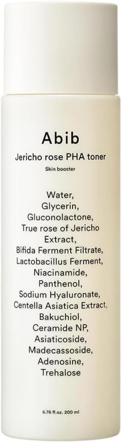 Abib Jericho Rose PHA Toner 6.76 fl oz / 200 ml, Rose of Jericho Extract for Skin Elasticity and Texture